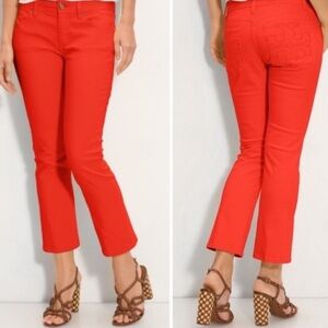 Tory Burch Cropped Jeans Logo Pockets